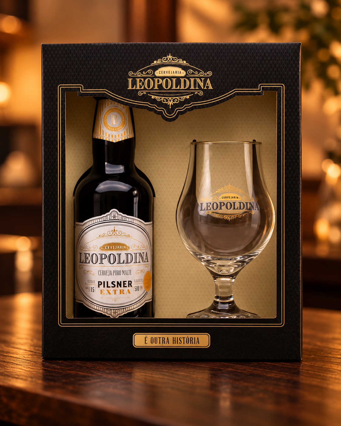 Kit Leopoldina Pilsner Extra 500 ml com uma taça - Imagem 2